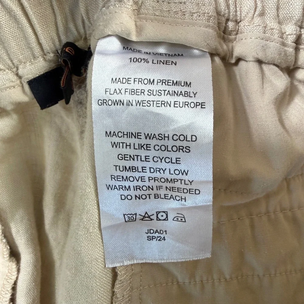 Quince Wide Leg Linen Blend Pants in Light Beige/Cream